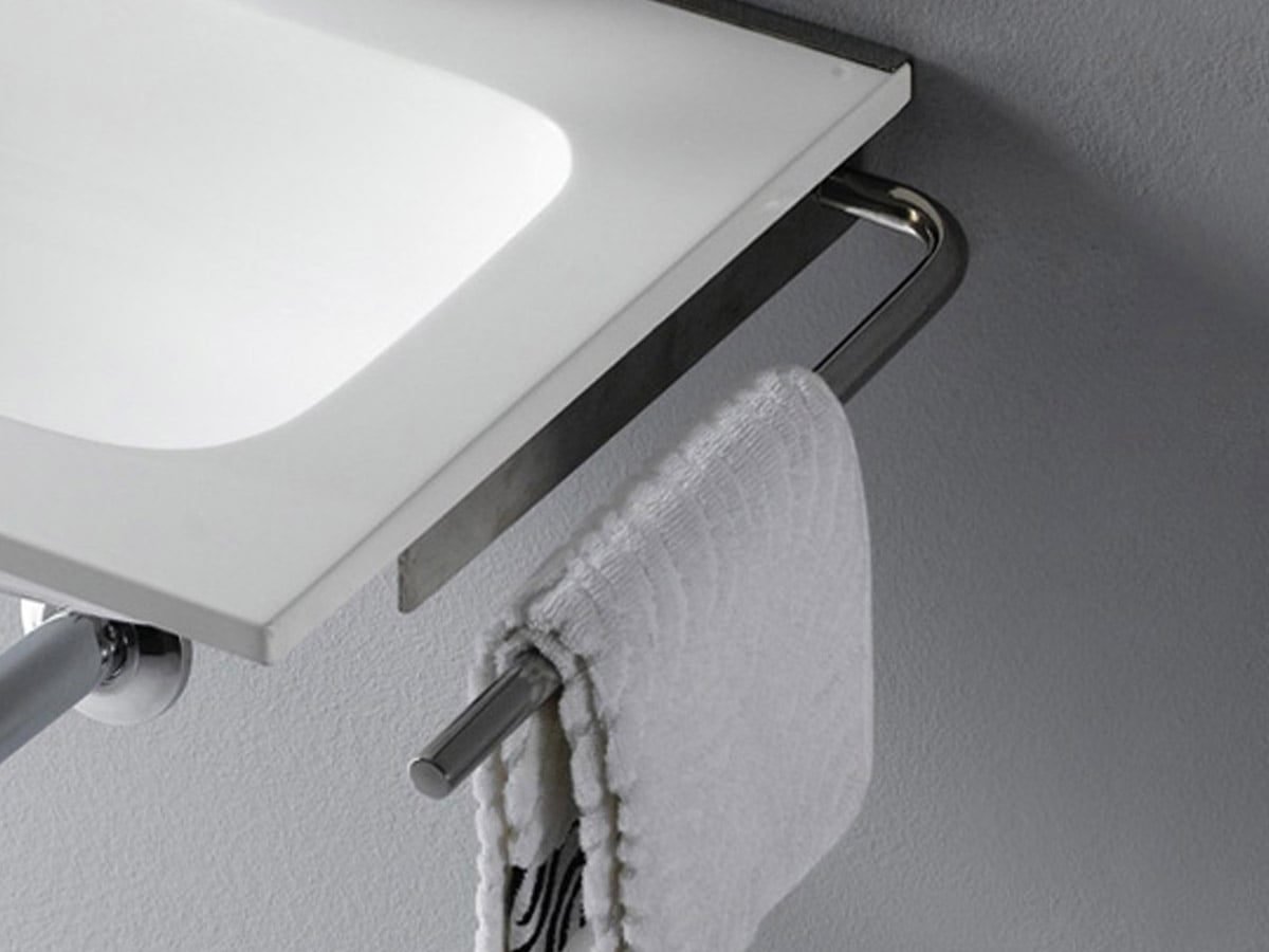Soporte Pared De Acero Con Toallero 600mm