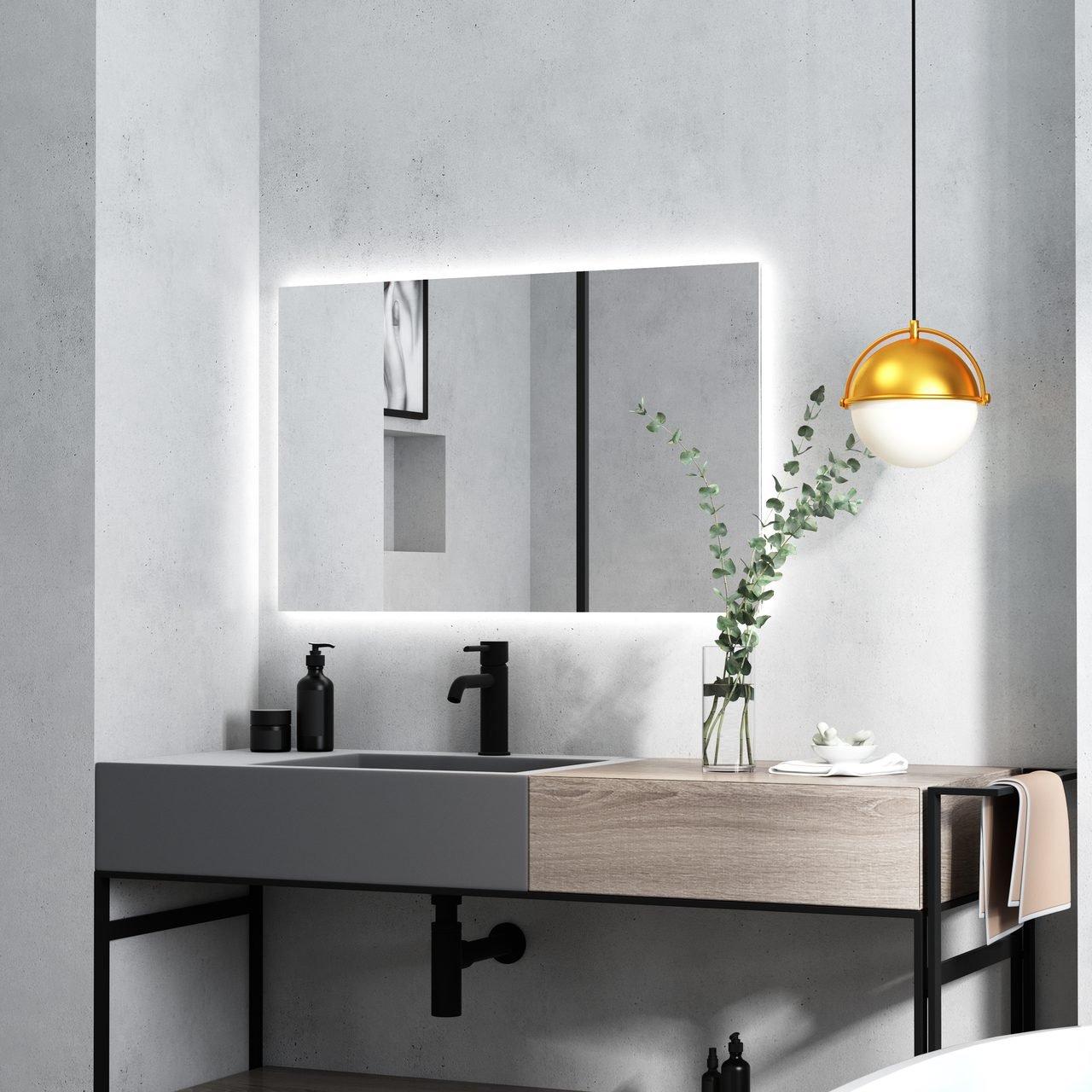 Espejo LED rectangular Valman · Ref. 8