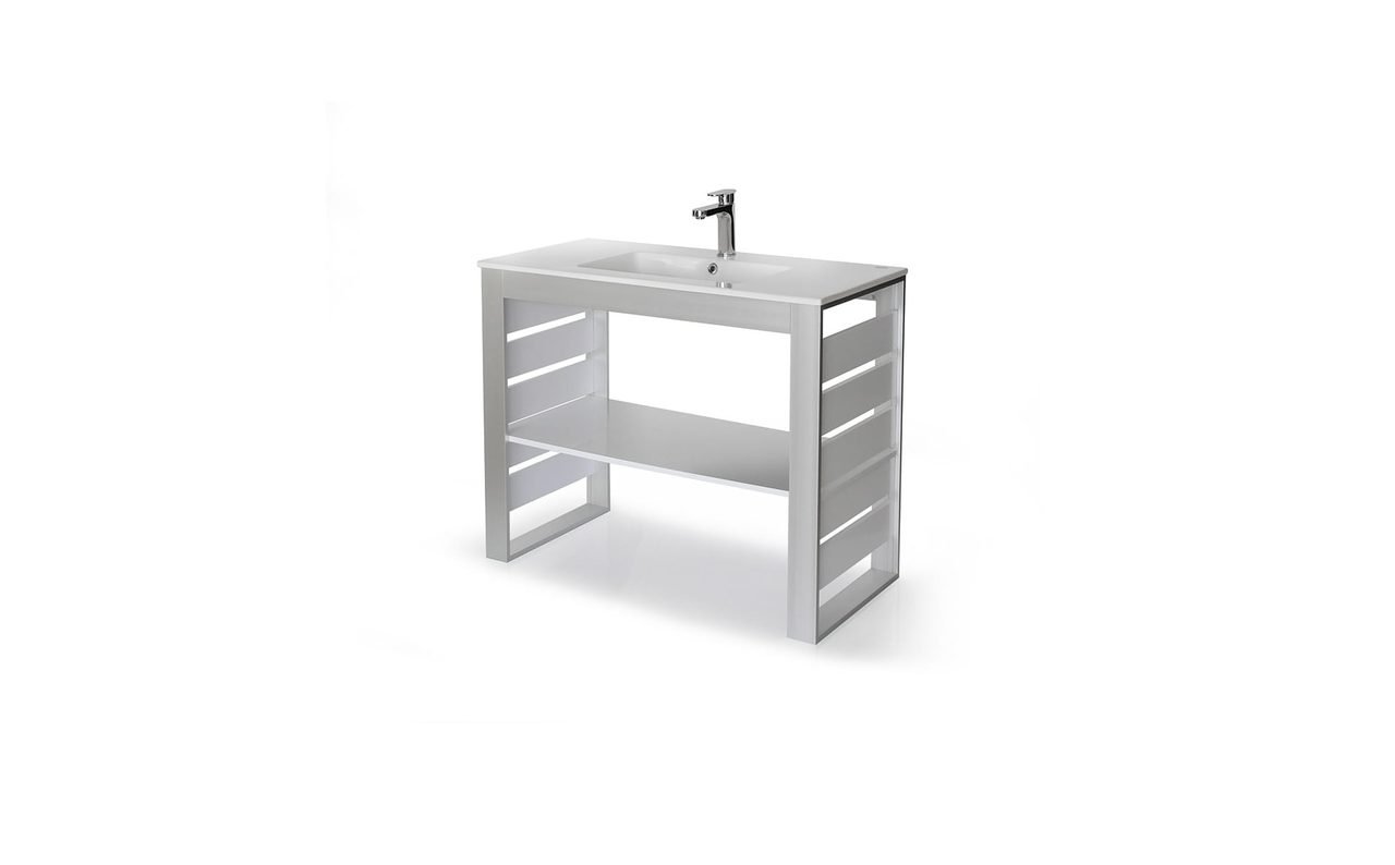 Mueble Tecno Y Lavabo Liébana 100 Blanco