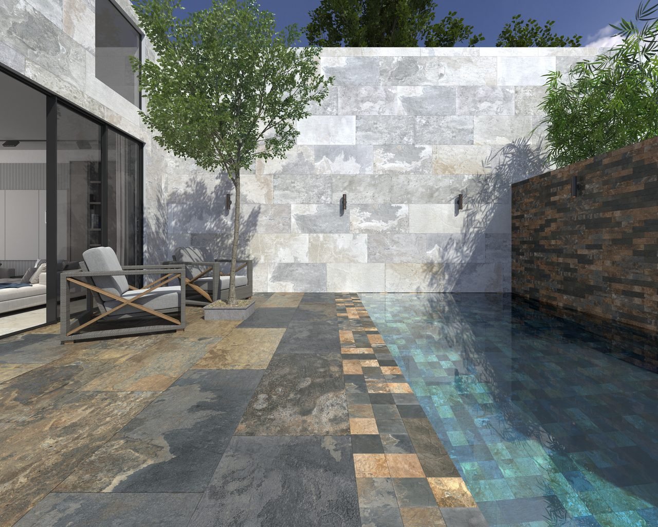 Ardesia Multicolore Bullnose