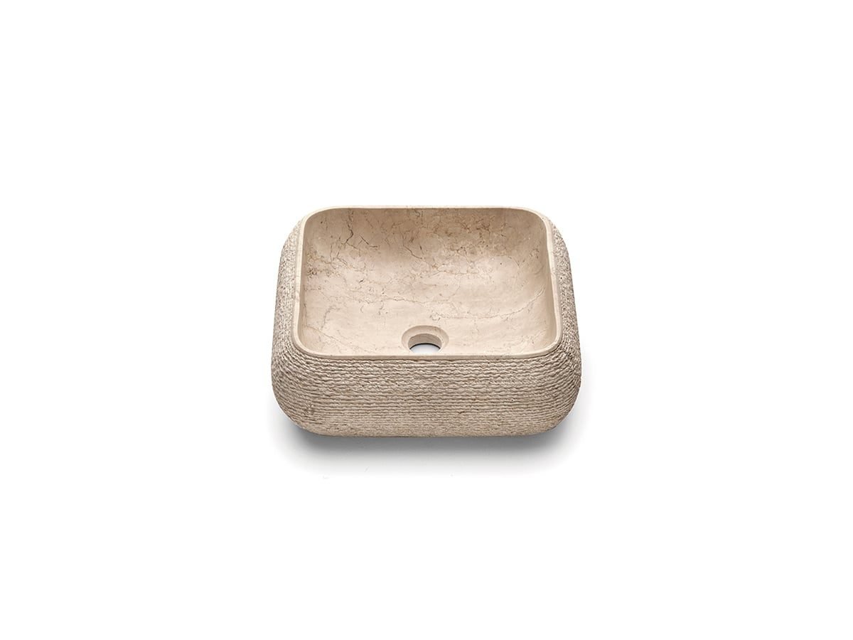 Domed 40 Beige- Lavabo Cuadrado Sobre Encimera