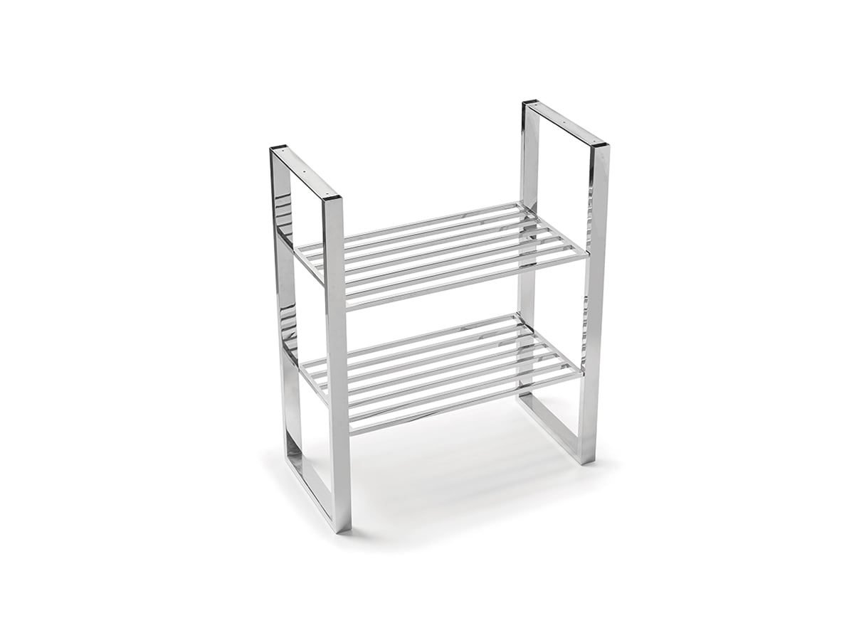 Set Soportes + 2 Bandejas De Acero Inox 580mm Para Lavabo de Bathco