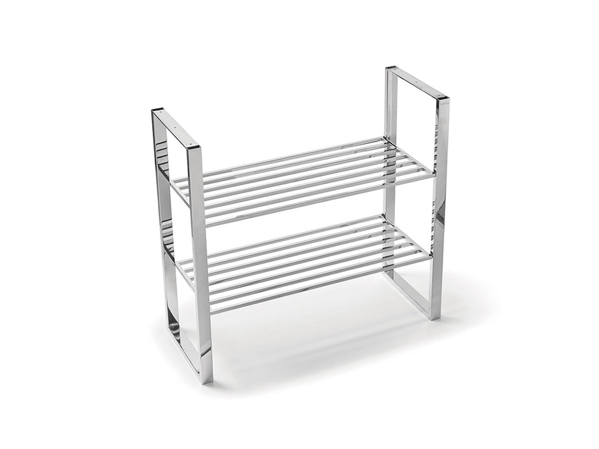 Set Soportes + 2 Bandejas De Acero Inox 780mm Para Lavabo
