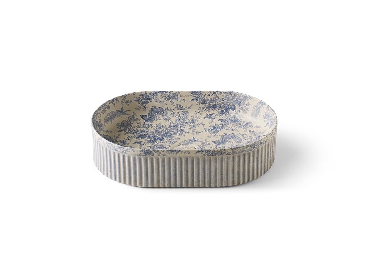 Wadi Oval Toile De Jouy Azul 320mm