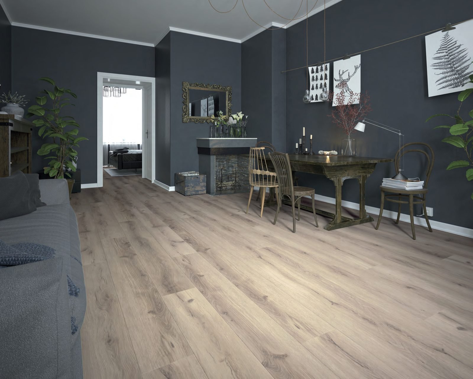 Roble Ultramatt Vison — Click&Floor